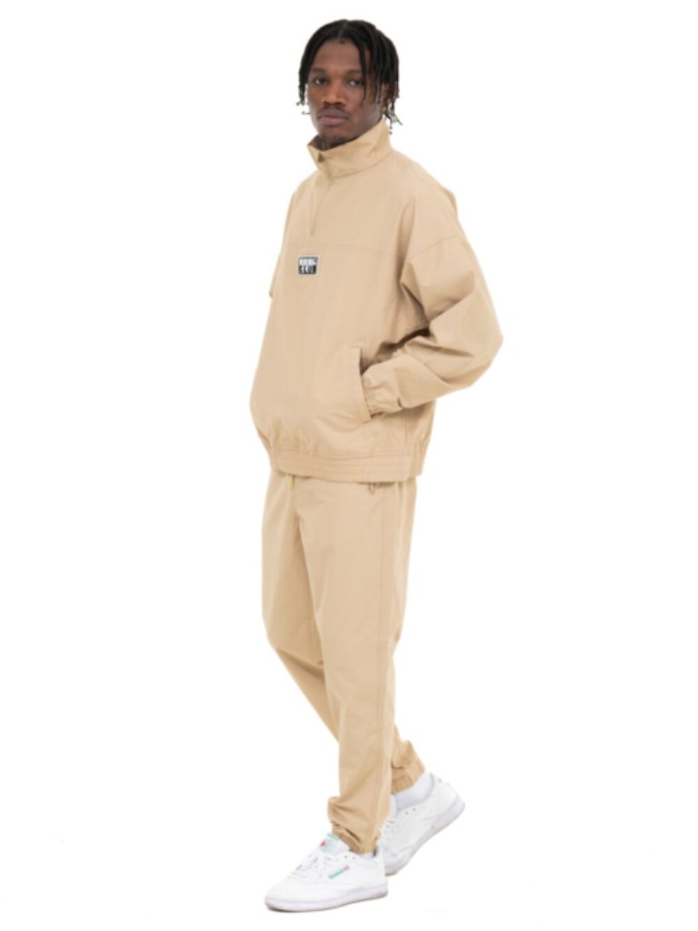 Pro Club Men's Comfort Cotton/Nylon Track Slim Taper Pants (Khaki - Medium)